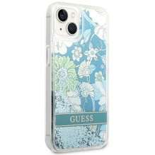 GUESS case for IPHONE 13 / 14 / 15 GUHCP14SLFLSN (Flower Liquid Glitter) green GUESS case for IPHONE 13 / 14 / 15 GUHCP14SLFLSN (Flower Liquid Glitter) green