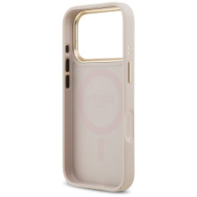 GUESS case for IPHONE 17 Pro compatible with MagSafe GUHMP17LPSAMSECP (PU W / Peony Hot Stamp) pink