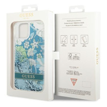 GUESS case for IPHONE 13 / 14 / 15 GUHCP14SLFLSN (Flower Liquid Glitter) green GUESS case for IPHONE 13 / 14 / 15 GUHCP14SLFLSN (Flower Liquid Glitter) green