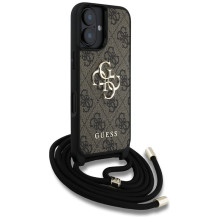 GUESS case for IPHONE 16 GUHCP16SP4GMGCRW (CBDY PU 4G Big Logo W / Cord Strap) brown