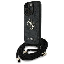GUESS case for IPHONE 16 Pro GUHCP16LP4GMGCRK (CBDY PU 4G Big Logo W / Cord Strap) black GUESS case for IPHONE 16 Pro GUHCP16LP4GMGCRK (CBDY PU 4G Big Logo W / Cord Strap) black