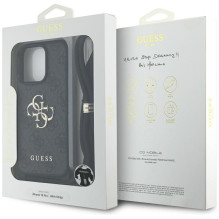 GUESS dėklas, skirtas IPHONE 16 Pro GUHCP16LP4GMGCRK (CBDY PU 4G didelis logotipas su laido dirželiu), juodas GUESS dėklas, skirtas IPHONE 16 Pro GUHCP16LP4GMGCRK (CBDY PU 4G didelis logotipas su laido dirželiu), juodas