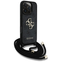 GUESS case for IPHONE 16 Pro Max GUHCP16XP4GMGCRK (CBDY PU 4G Big Logo W / Cord Strap) black GUESS case for IPHONE 16 Pro Max GUHCP16XP4GMGCRK (CBDY PU 4G Big Logo W / Cord Strap) black