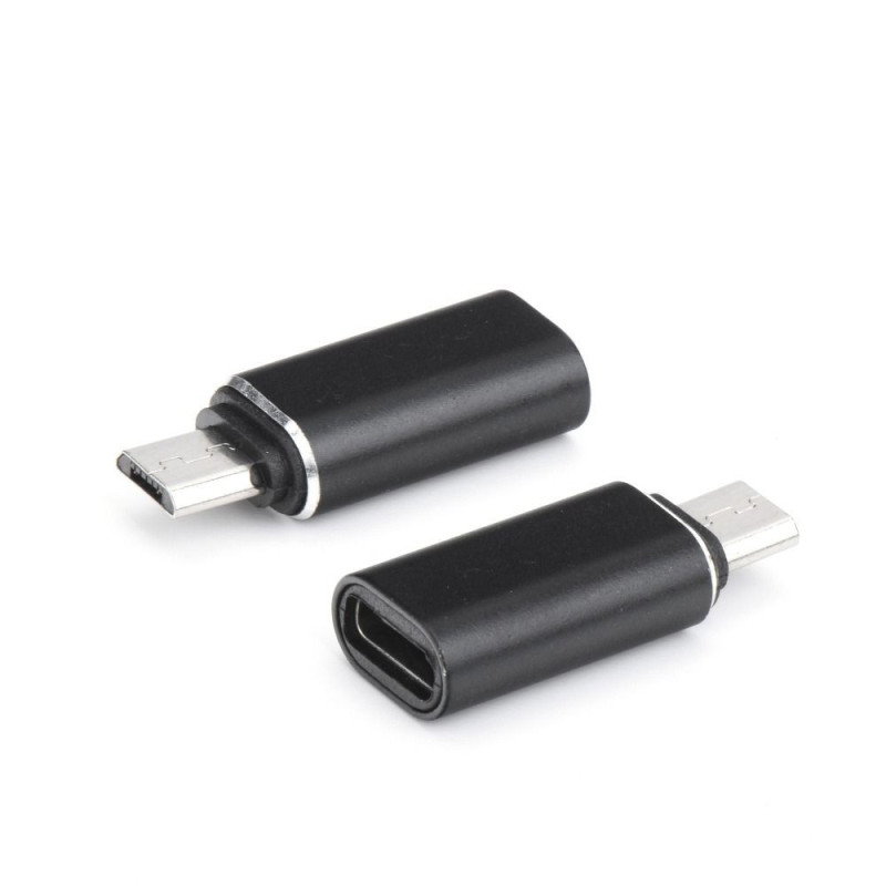 C tipo (lizdo) adapteris į Micro USB (kištuką), juodas