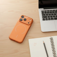 „iPhone 15 PRO Make 17“ dėklas, suderinamas su „MagSafe“, oranžinis