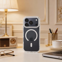 „iPhone 17 Frame Clear Hybrid Mag Cover“ dėklas, suderinamas su „MagSafe“ permatomu