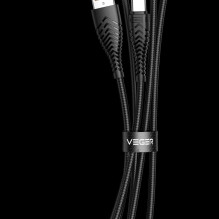 Cable USB A to Typ C VEGER 2,4A V104 1,2 m black Cable USB A to Typ C VEGER 2,4A V104 1,2 m black