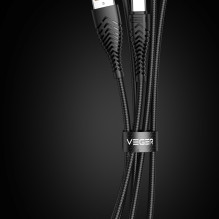 USB A–C tipo laidas VEGER 2,4A V104 1,2 m juodas