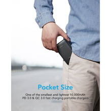 Nešiojamoji baterija Veger S11 (W1140) PD QC3.0 2A 22,5W 10000 mAh, juoda Nešiojamoji baterija Veger S11 (W1140) PD QC3.0 2A 22,5W 10000 mAh, juoda