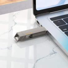 USB atmintinė 64GB USB 3.2 (USB A + USB C) Hoco UD15 pilka USB atmintinė 64GB USB 3.2 (USB A + USB C) Hoco UD15 pilka