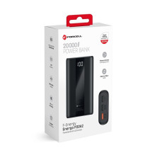 Nešiojamoji baterija Forcell F-Energy Energo P20K2 QC3.0 PD 3A 22,5W 20000 mAh juoda Nešiojamoji baterija Forcell F-Energy Energo P20K2 QC3.0 PD 3A 22,5W 20000 mAh juoda