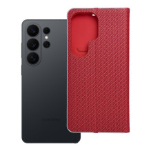 Atverčiamas dėklas, skirtas „Samsung S26 ULTRA Luna Book“, anglies pluošto, raudonas