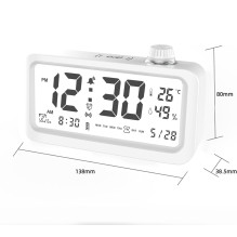 Riff LED clock with alarm / temperature / humidity / date function Riff LED clock with alarm / temperature / humidity / date function
