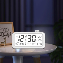 Riff LED clock with alarm / temperature / humidity / date function Riff LED clock with alarm / temperature / humidity / date function