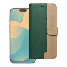 Atverčiamas dėklas, skirtas „Samsung A37 Split Book“, žalias ir auksinis