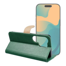 Atverčiamas dėklas, skirtas „Samsung A37 Split Book“, žalias ir auksinis