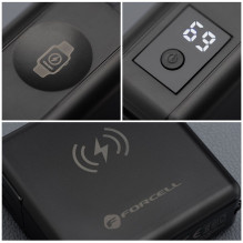 Multifunction charger Forcell F-Energy 6in1 USB A + USB C PD 45W + power bank 15000 mAh + wireless charging 15W black Multifunction charger Forcell F-Energy 6in1 USB A + USB C PD 45W + power bank 15000 mAh + wireless charging 15W black