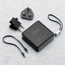 Multifunction charger Forcell F-Energy 6in1 USB A + USB C PD 45W + power bank 15000 mAh + wireless charging 15W black Multifunction charger Forcell F-Energy 6in1 USB A + USB C PD 45W + power bank 15000 mAh + wireless charging 15W black