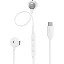 Laidinės ausinės USB C JBL 305C baltos Laidinės ausinės USB C JBL 305C baltos