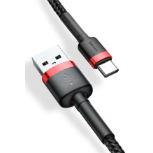 USB Kabelis - Baseus 2m USB A Į C Juodas / Raudonas