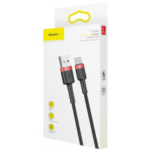 USB Kabelis - Baseus 2m USB A Į C Juodas / Raudonas