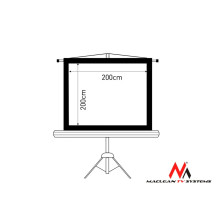 Projektorius - Maclean MC-680 200x200 cm 1:1 Grindinis Montavimas Projektorius - Maclean MC-680 200x200 cm 1:1 Grindinis Montavimas