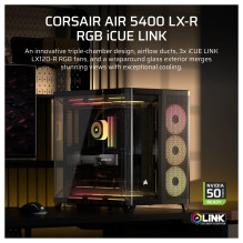 „Midi Corsair Air 5400 LX-R RGB iCUE LINK Schwarz ATX Gaming Gehäuse“