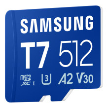 SAMSUNG T7 microSD memory card 512GB for smartphones, tablets and handheld consoles, up to 170MB/s read speed MB-MB512T/
