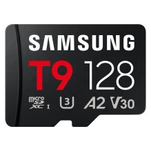 KORTELĖ SAMSUNG T9 microSD Speicherkarte 128GB bis zu 200 MB / s Lesen ir 130 MB / s Schreiben MB-MH128T / WW