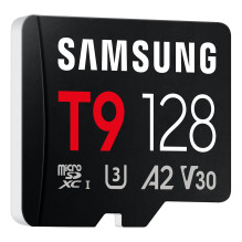 KORTELĖ SAMSUNG T9 microSD Speicherkarte 128GB bis zu 200 MB / s Lesen ir 130 MB / s Schreiben MB-MH128T / WW