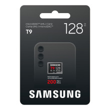 KORTELĖ SAMSUNG T9 microSD Speicherkarte 128GB bis zu 200 MB / s Lesen ir 130 MB / s Schreiben MB-MH128T / WW