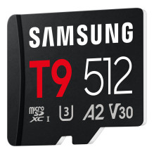KORTELĖ SAMSUNG T9 microSD Speicherkarte 512GB bis zu 200 MB / s Lesen ir 130 MB / s Schreiben MB-MH512T / WW