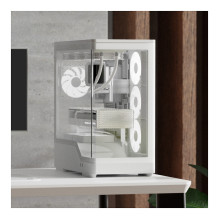 Midi Aerocool P500A-WT-v1 (weiß, Tempered Glass x 2)
