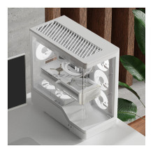 Midi Aerocool P500A-WT-v1 (weiß, Tempered Glass x 2)