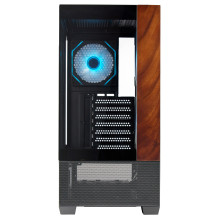 Midi Cooler Master Elite 690 Wood (schwarz / holz, Tempered Glass x 2)
