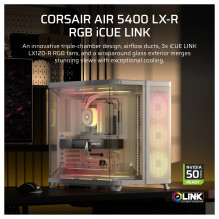 „Midi Corsair Air 5400 LX-R RGB iCUE LINK Weiß Midi Tower ATX Gaming Gehäuse“