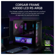 Midi CORSAIR Frame 4000D LCD RS ARGB Schwarz Midi Tower ATX Gaming Gehäuse