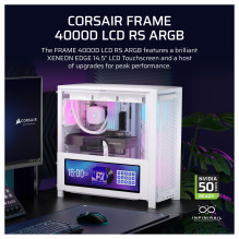 Midi CORSAIR Frame 4000D LCD RS ARGB Weiß Midi Tower ATX Gaming Gehäuse