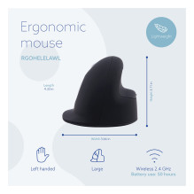 R-Go mouse HE ergonomic left Bluetooth large black / silver