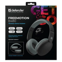 HEADPHONES DEFENDER BLUETOOTH FREEMOTION B480 BLACK HEADPHONES DEFENDER BLUETOOTH FREEMOTION B480 BLACK