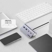 UNITEK H1337AGY01 sąsajos šakotuvas USB 3.2 Gen 1 (3.1 Gen 1) Type-C 5000 Mbit/s Pilkas UNITEK H1337AGY01 sąsajos šakotuvas USB 3.2 Gen 1 (3.1 Gen 1) Type-C 5000 Mbit/s Pilkas