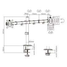 Gembird MA-D2-01 monitor mount / stand 81.3 cm (32") Desk Black