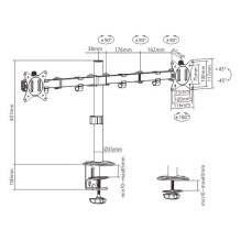 Gembird MA-D2-01 monitoriaus laikiklis / stovas 81,3 cm (32') stalas, juodas