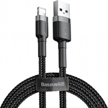 „Baseus“ USB į „Lightning“ 1,5 A 2 m juodas / pilkas „Baseus“ USB į „Lightning“ 1,5 A 2 m juodas / pilkas