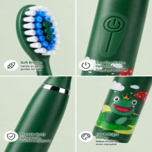 iLike Kids Sonic Electric Toothbrush, Waterproof, 5 Brush Heads (1+4 Replacement Heads), Battery Powered, Soft Bristles, iLike Kids Sonic Electric Toothbrush, Waterproof, 5 Brush Heads (1+4 Replacement Heads), Battery Powered, Soft Bristles,