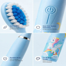 iLike Kids Sonic Electric Toothbrush, Waterproof, 5 Brush Heads (1+4 Replacement Heads), Battery Powered, Soft Bristles, iLike Kids Sonic Electric Toothbrush, Waterproof, 5 Brush Heads (1+4 Replacement Heads), Battery Powered, Soft Bristles,
