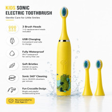 „iLike Kids“ įkraunamas „Sonic“ elektrinis dantų šepetėlis, USB įkrovimas, 3 šepetėlio galvutės (1+2 keičiamos galvutės) „iLike Kids“ įkraunamas „Sonic“ elektrinis dantų šepetėlis, USB įkrovimas, 3 šepetėlio galvutės (1+2 keičiamos galvutės)