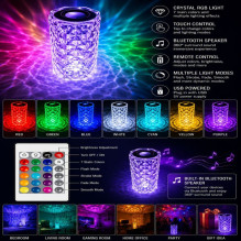 iLike Crystal Touch RGB LED Lamp with Bluetooth Speaker, Ambient Night Light, Remote Control iLike Crystal Touch RGB LED Lamp with Bluetooth Speaker, Ambient Night Light, Remote Control