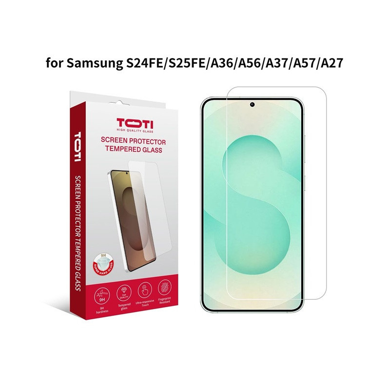 TOTI TEMPERED glass 2D screen protector for Samsung Galaxy S24 FE / S25 FE / A36 / A56 / A37 / A57 / A27
