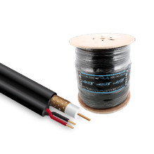 CCTV cable, PRO BASE, RG59, 500m, black, combined with power wires